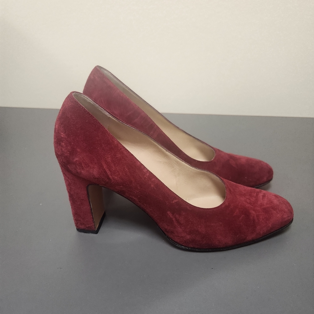 Salvatore Ferragamo Suede Pumps Burgundy Sz 8B